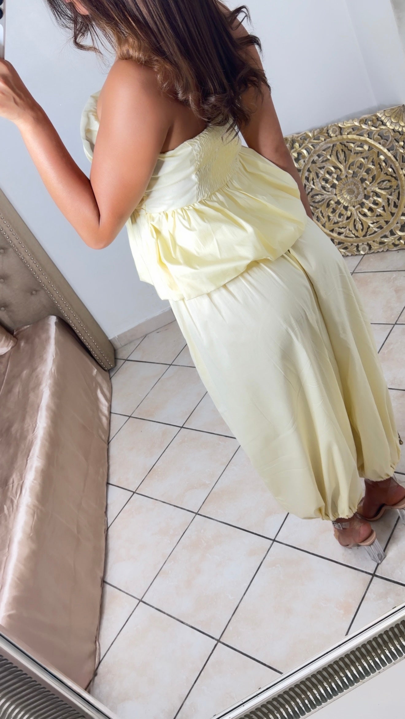 Ensemble bustier et pantalon bouffant [JAUNE]