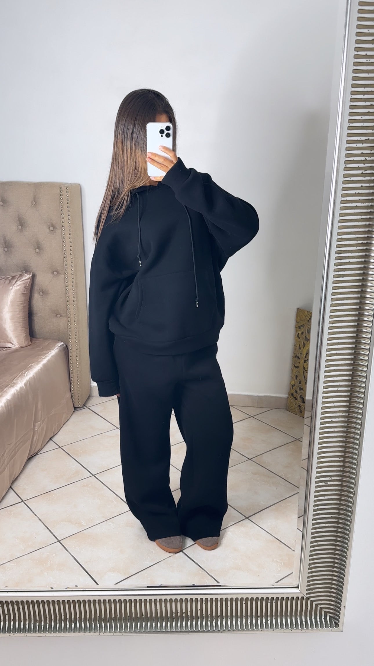 Ensemble jogging à capuche oversize [NOIR]
