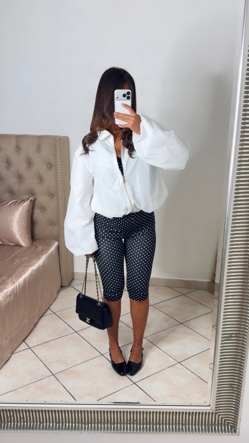 Veste imperméable style ballon [BLANC]
