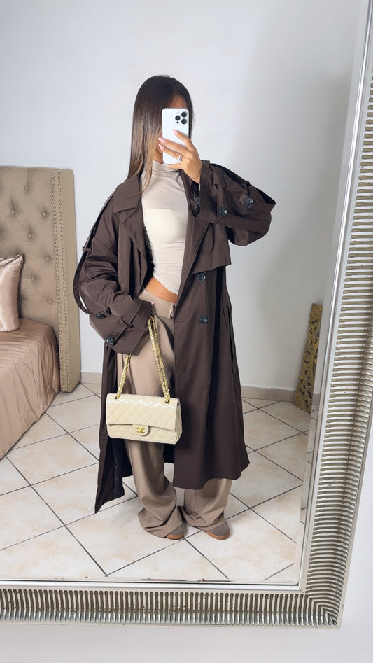 Trench long oversize [MARRON]