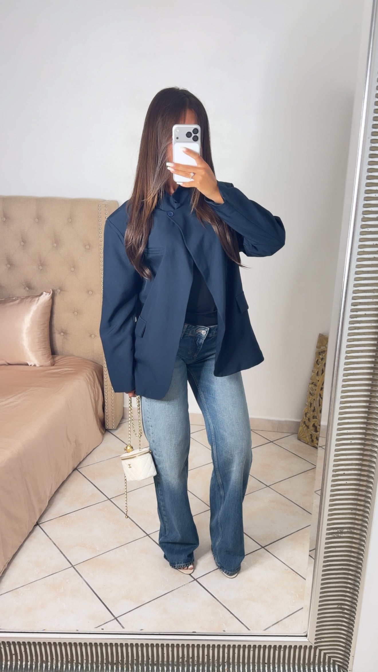Blazer oversize croisé [MARINE]