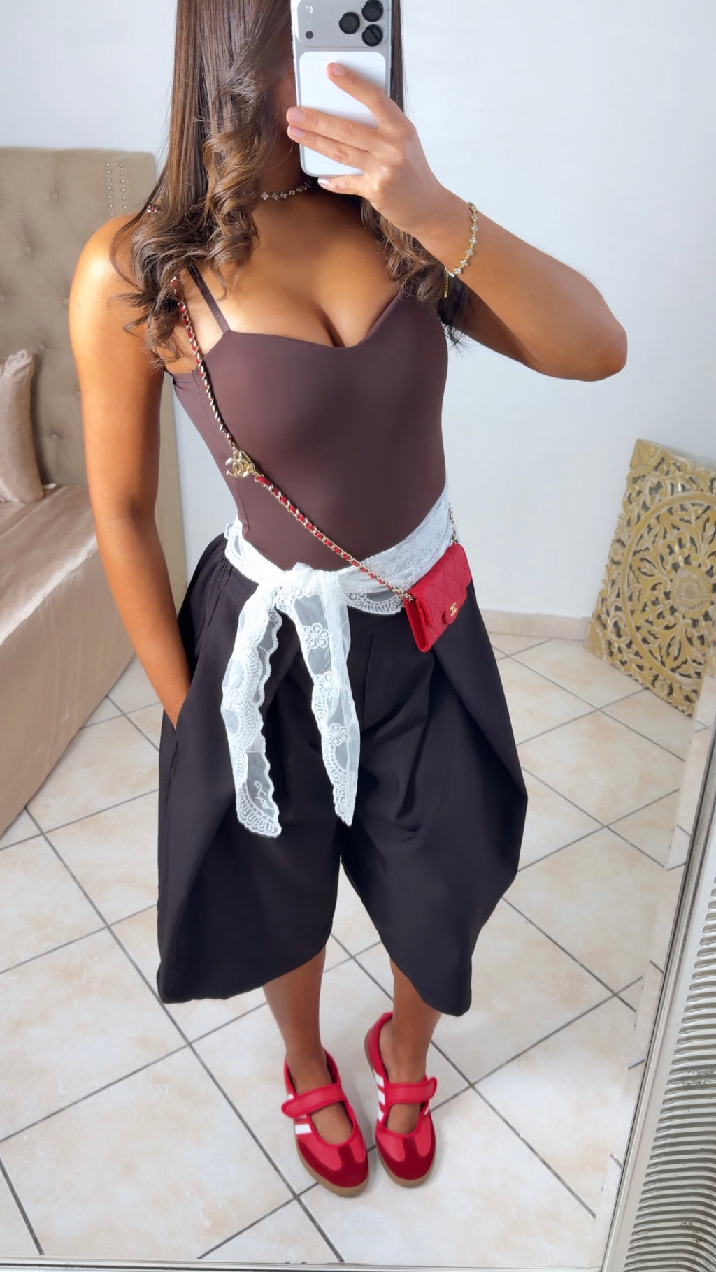 Bermuda effet doublé [MARRON]