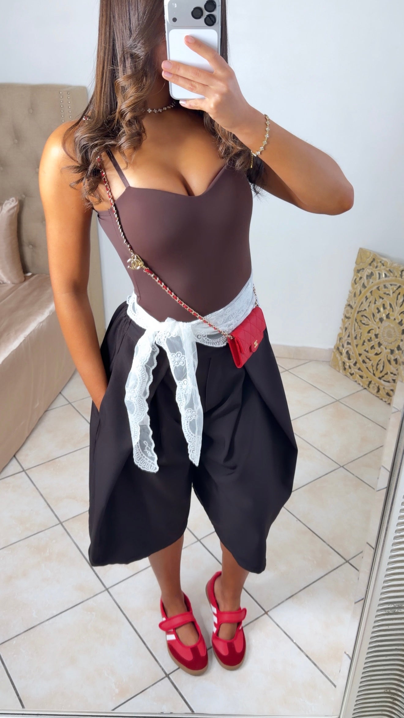 Bermuda effet doublé [MARRON]