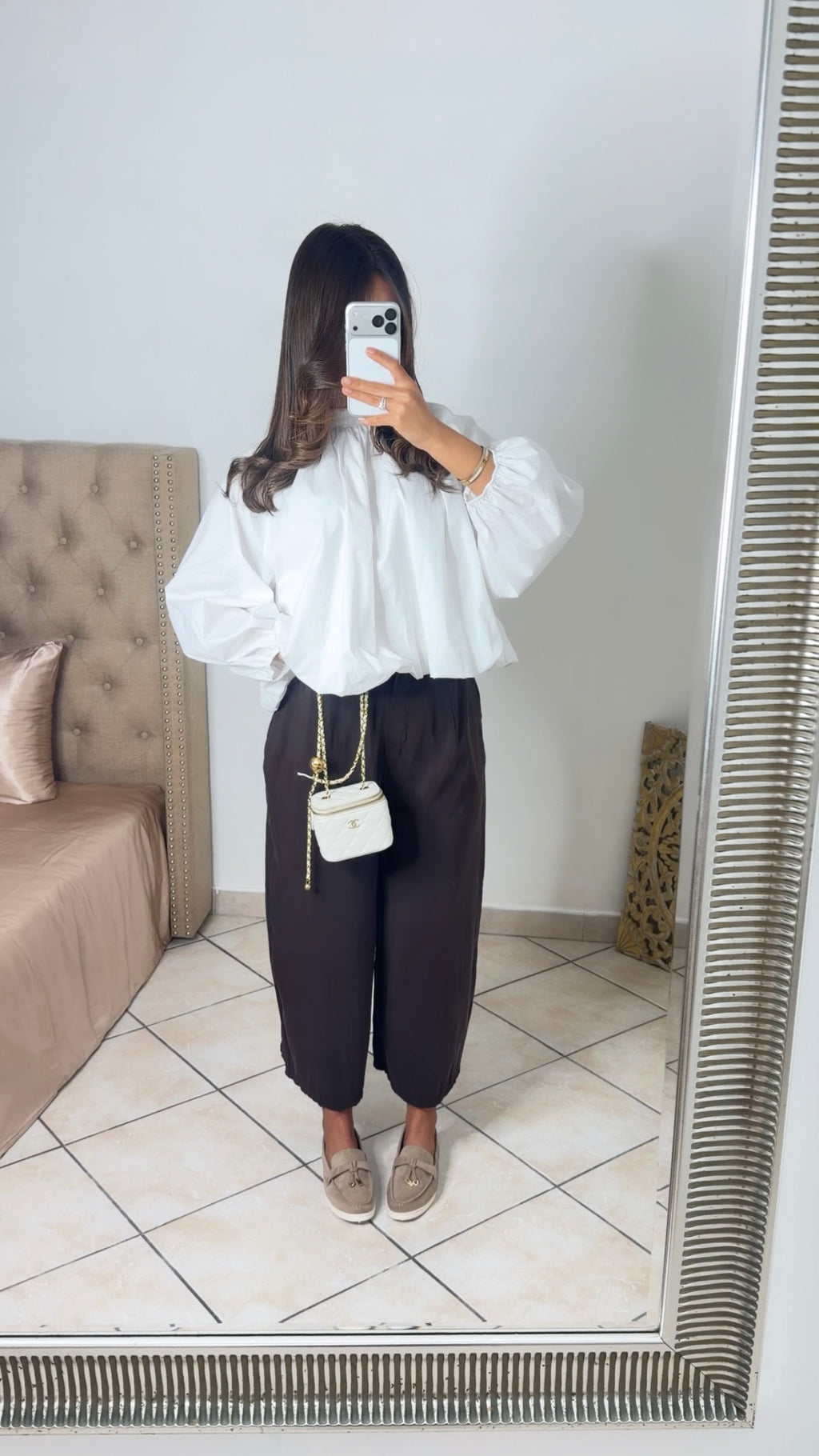 Pantalon tailleur fluide [MARRON]