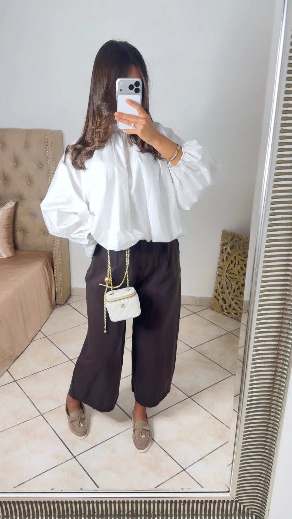 Pantalon tailleur fluide [MARRON]