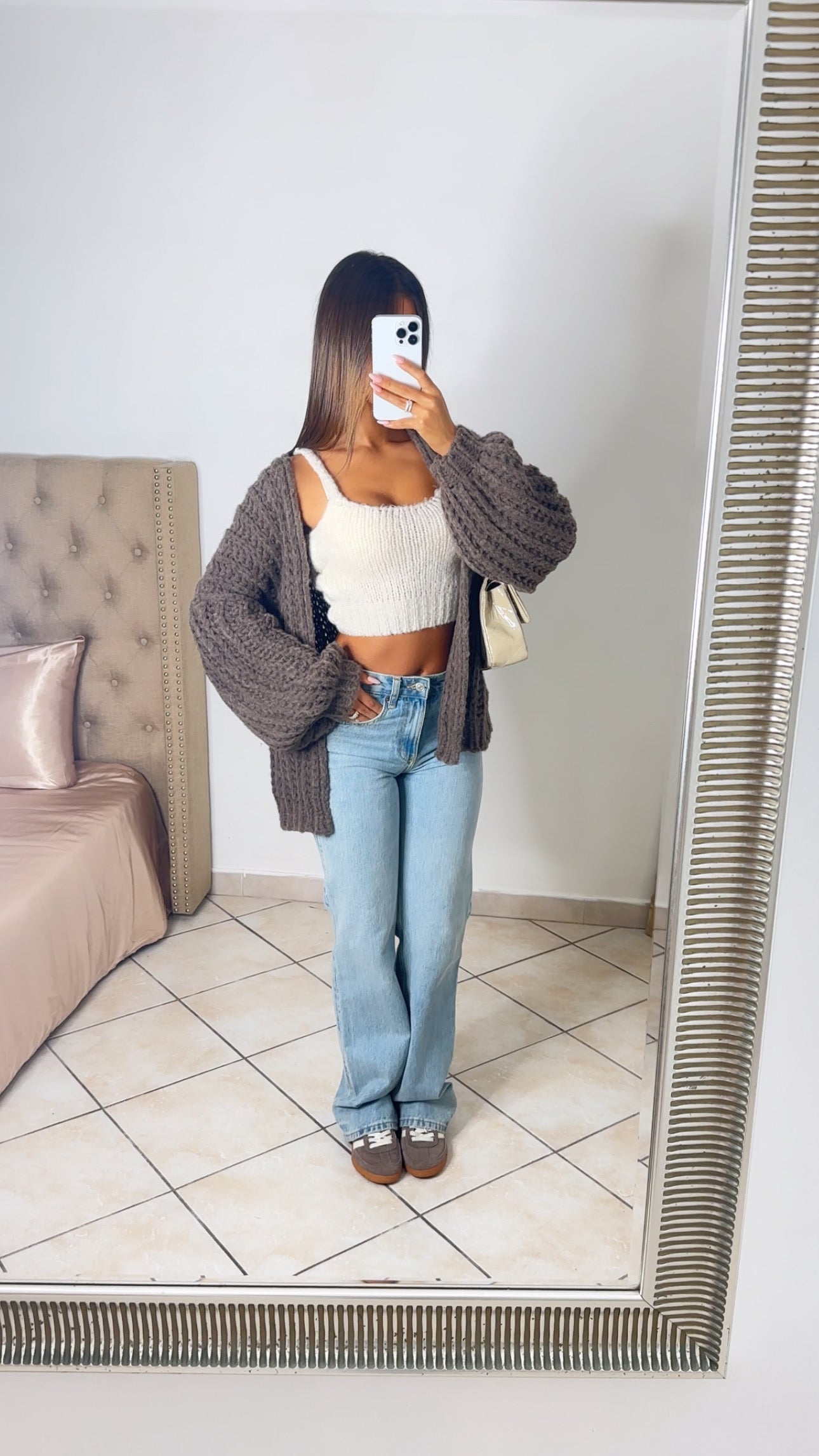 Cardigan en grosse maille [TAUPE]
