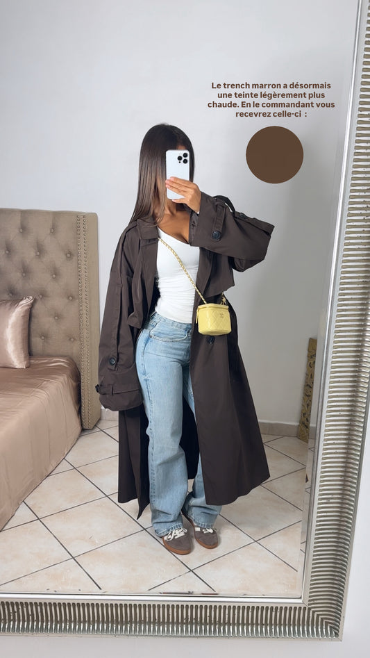 Trench long oversize [MARRON]