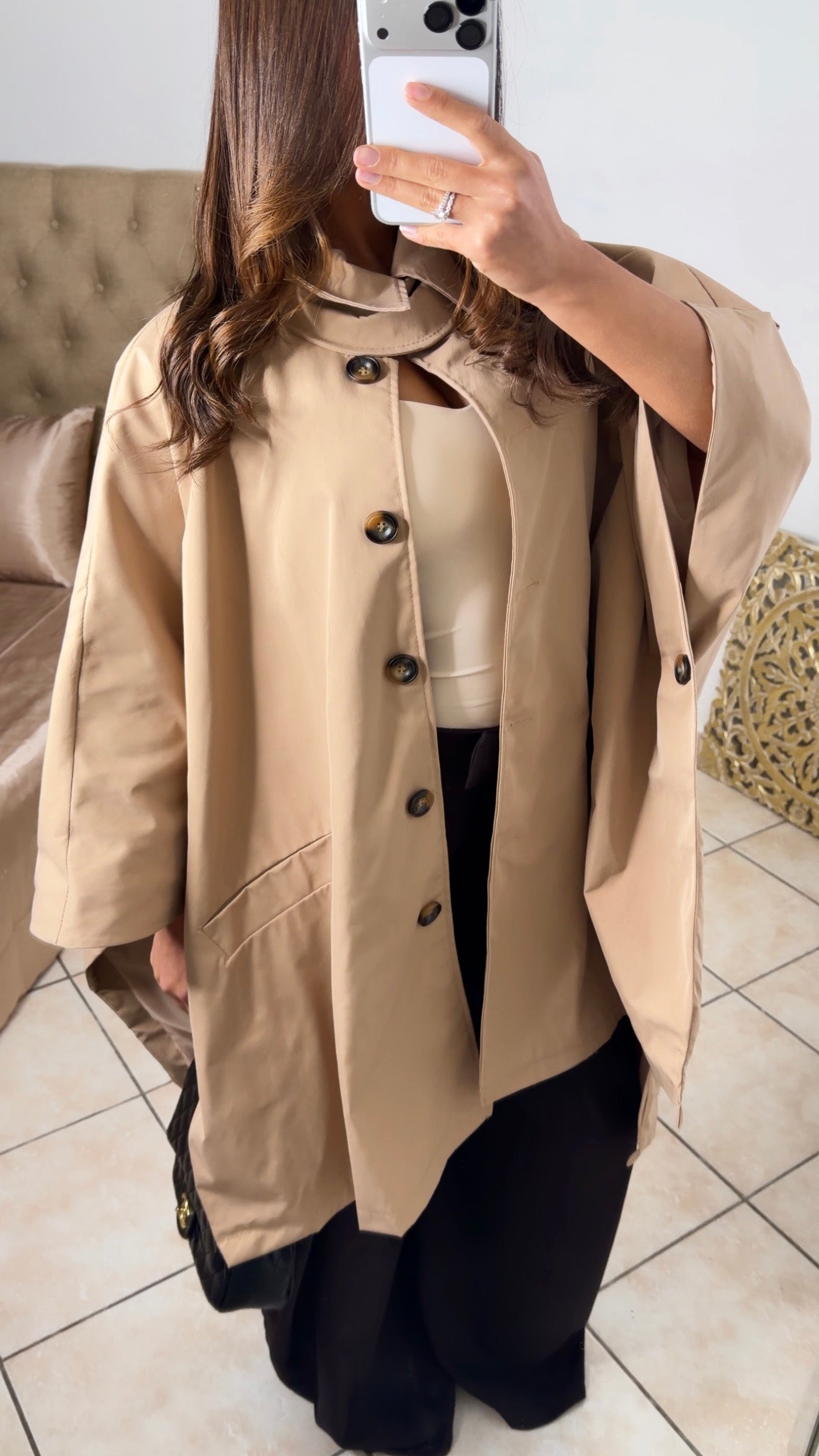 Trench oversize façon cape [CAMEL]