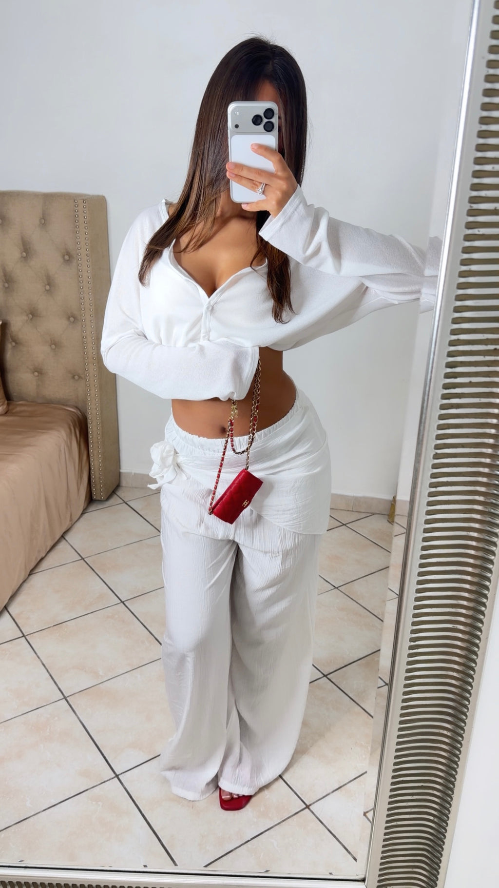 Pantalon ample à nouer [BLANC]