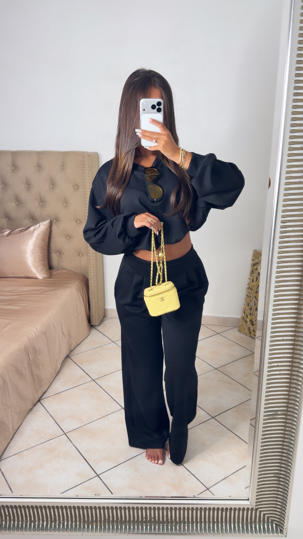 Ensemble sweat bouffant et pantalon [NOIR]