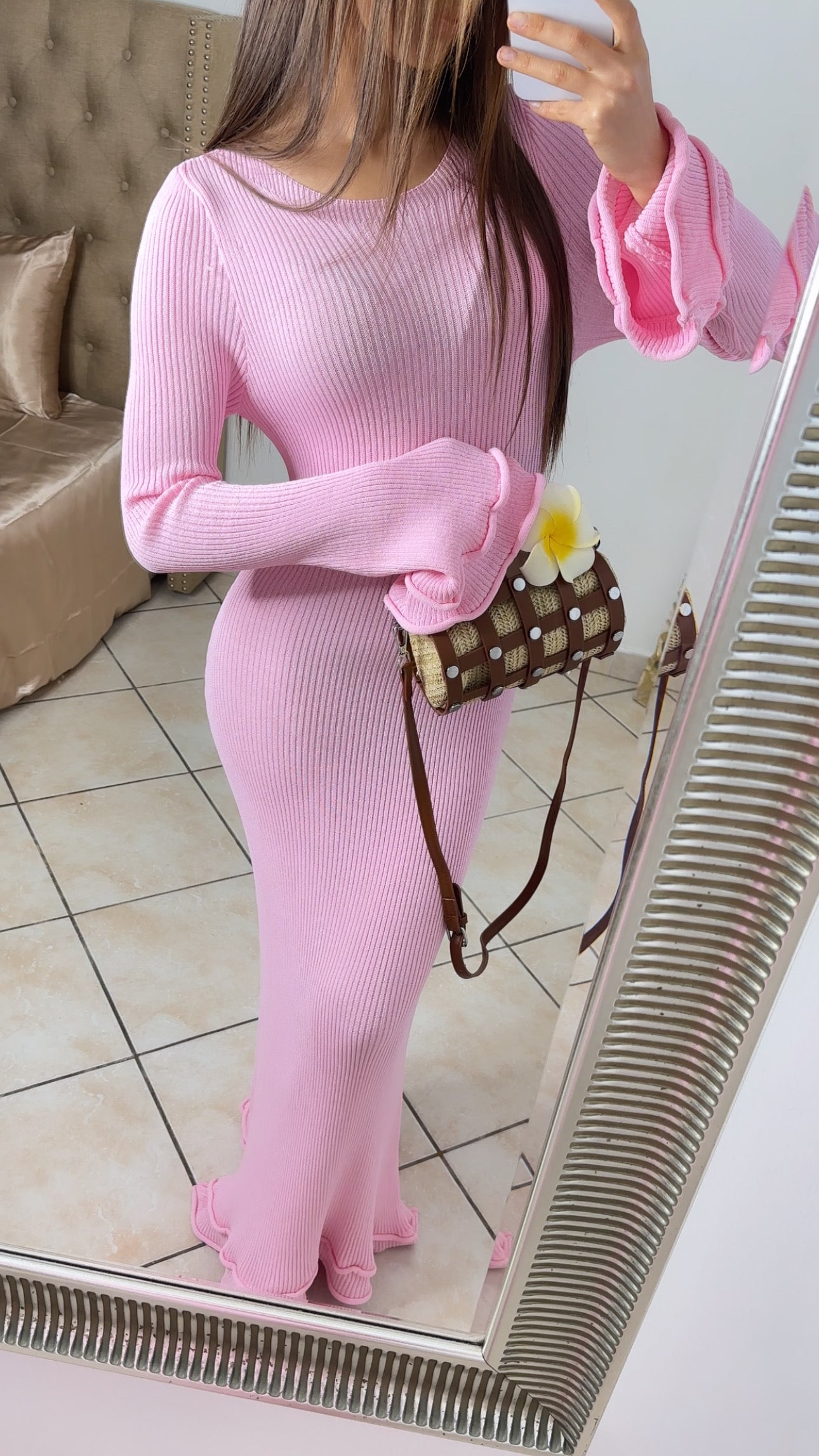 Robe sirène en maille [ROSE]