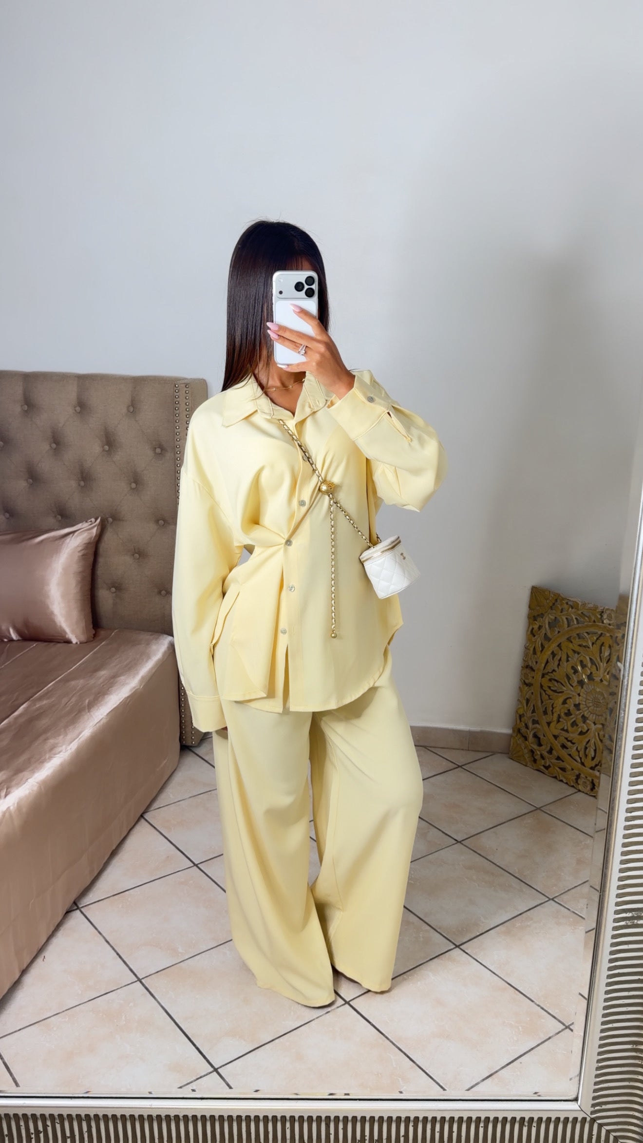 Ensemble chemise asymétrique [JAUNE]