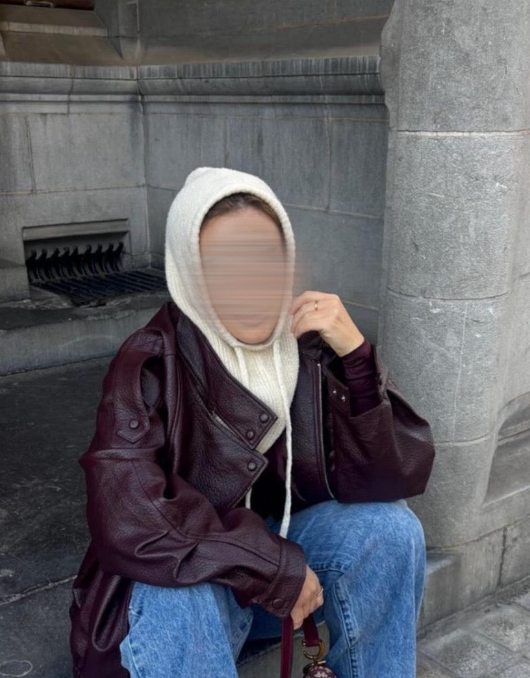 Cagoule en maille [BLANC]