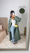 Trench long oversize [KAKI FONCÉ]