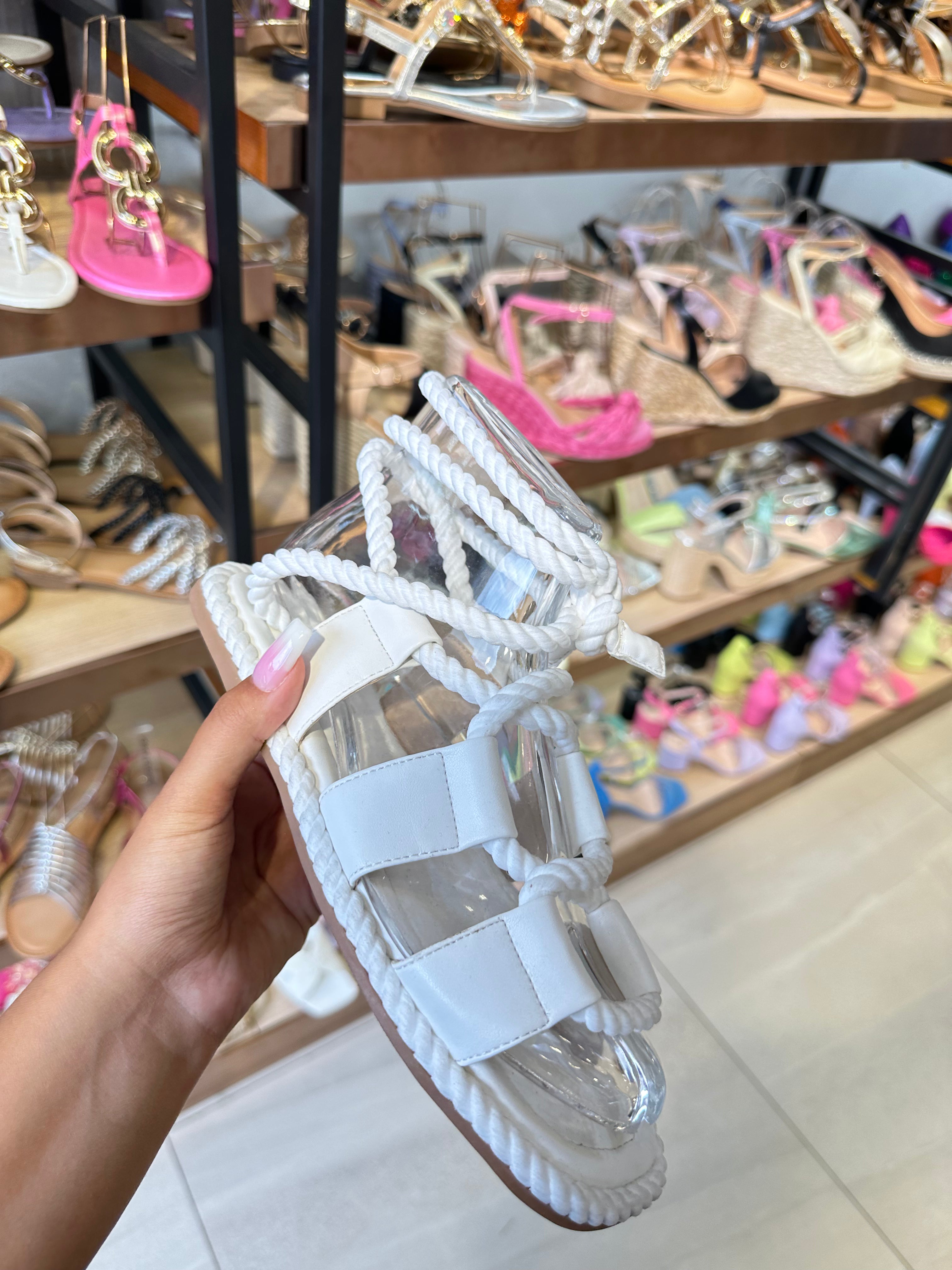 String sandals [WHITE]